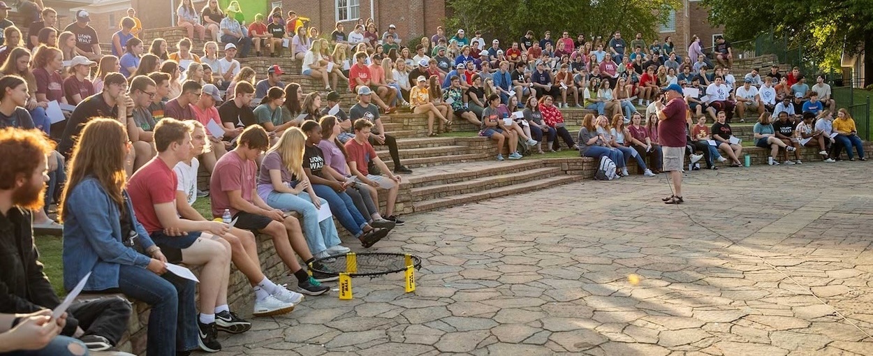 students meeting in the commons