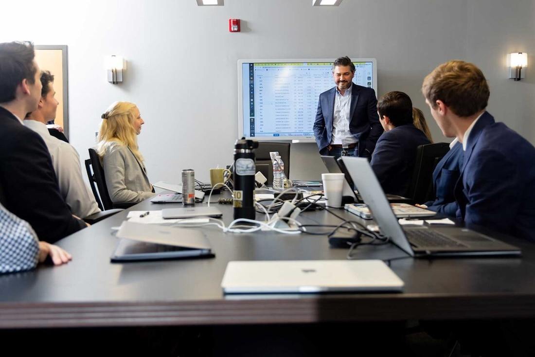 A meeting of business students