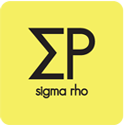 A yellow square features the Greek letters Sigma (Σ) and Rho (Ρ) in bold black, with the words sigma rho written in lowercase beneath them.