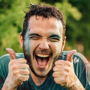 student giving a thumbs up