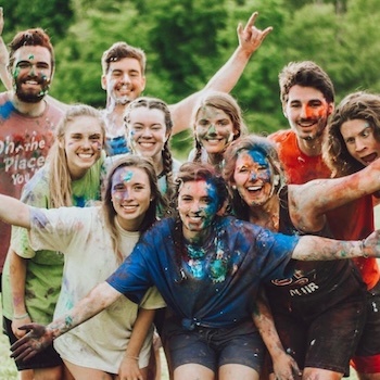 students after a paint fight