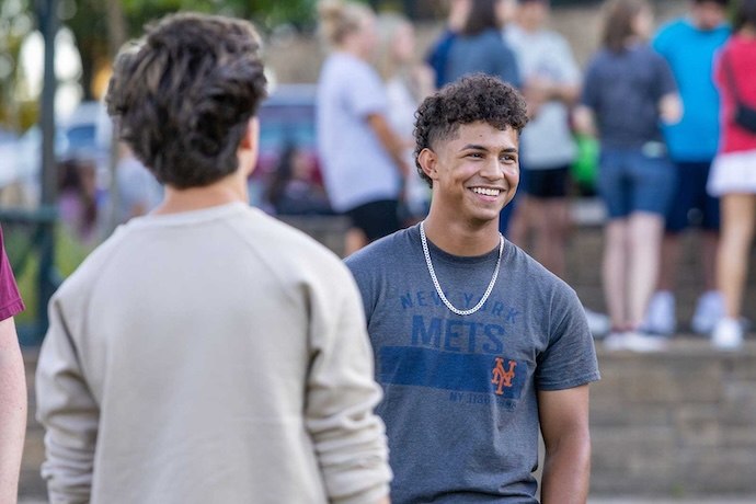 students hanging out in the commons